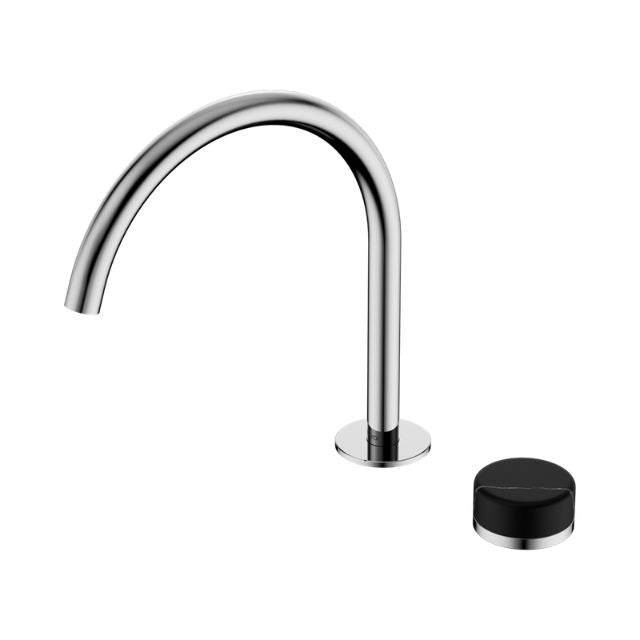 Nero Serenity Progressive Bath/Kitchen Mixer Arc Spout With Marquina Black Handle Chrome