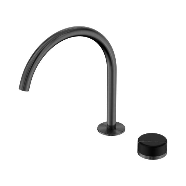Nero Serenity Progressive Bath/Kitchen Mixer Arc Spout With Marquina Black Handle Gun Metal