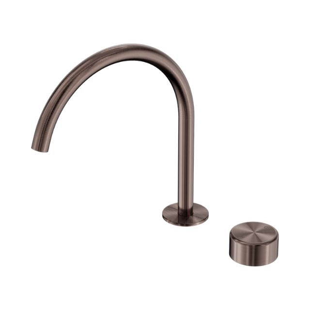 Nero Serenity Progressive Bath/Kitchen Mixer Arc Spout With Metal Handle Brushed Bronze