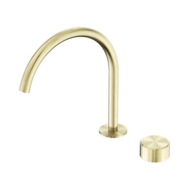 Nero Serenity Progressive Bath/Kitchen Mixer Arc Spout With Metal Handle Brushed Gold