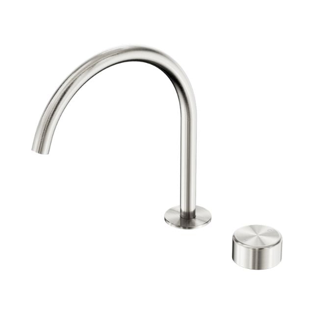 Nero Serenity Progressive Bath/Kitchen Mixer Arc Spout With Metal Handle Brushed Nickel