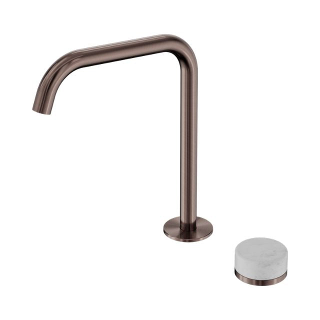 Nero Serenity Progressive Bath/Kitchen Mixer Edge Spout With Carrara Handle Brushed Bronze