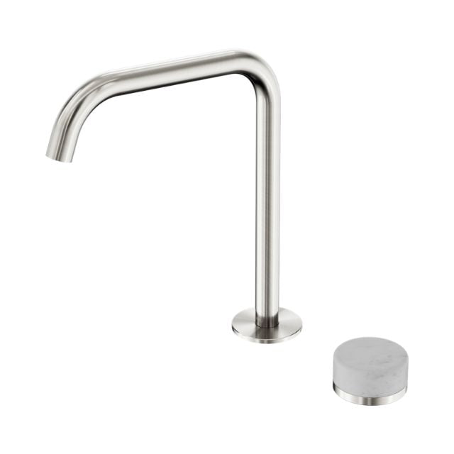 Nero Serenity Progressive Bath/Kitchen Mixer Edge Spout With Carrara Handle Brushed Nickel