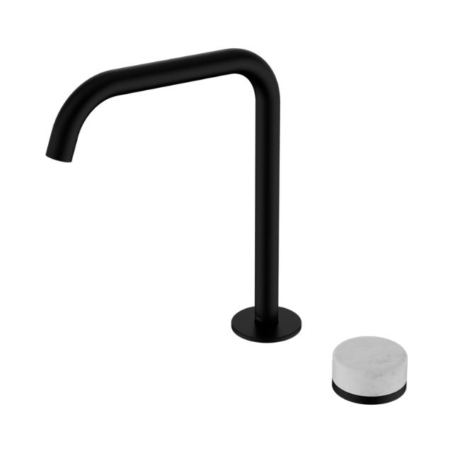 Nero Serenity Progressive Bath/Kitchen Mixer Edge Spout With Carrara Handle Matte Black