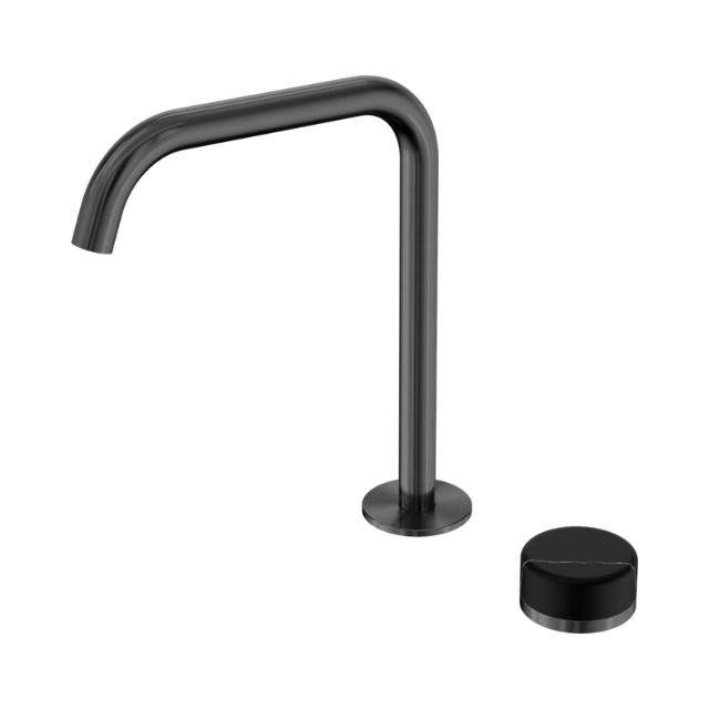 Nero Serenity Progressive Bath/Kitchen Mixer Edge Spout With Marquina Black Handle Gun Metal