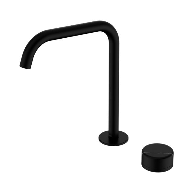 Nero Serenity Progressive Bath/Kitchen Mixer Edge Spout With Marquina Black Handle Matte Black 24E136MB - The Blue Space