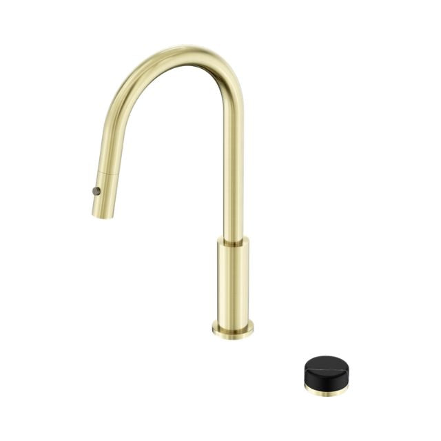 Nero Serenity Progressive Pull Out Kitchen Set With Marquina Black Handle Brushed Gold