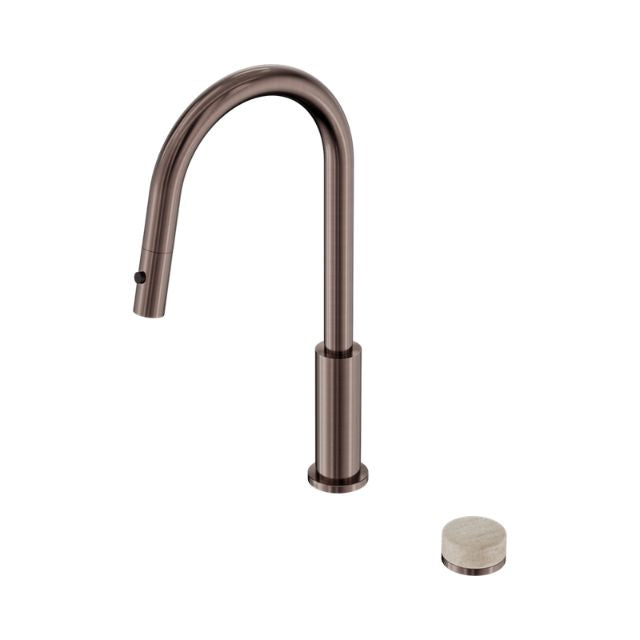 Nero Serenity Progressive Pull Out Kitchen Set With Rome Travertine Handle Brushed Bronze