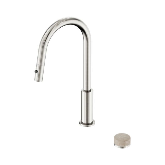 Nero Serenity Progressive Pull Out Kitchen Set With Rome Travertine Handle Brushed Nickel