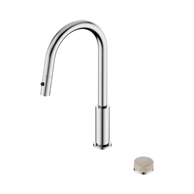 Nero Serenity Progressive Pull Out Kitchen Set With Rome Travertine Handle Chrome