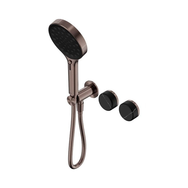 Nero Serenity Progressive Shower System With Marquina Black Handle And Serenity Hand Shower Brushed Bronze