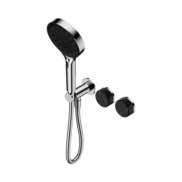 Nero Serenity Progressive Shower System With Marquina Black Handle And Serenity Hand Shower Chrome