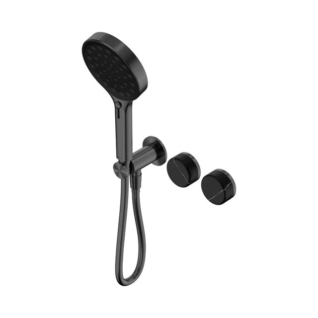 Nero Serenity Progressive Shower System With Marquina Black Handle And Serenity Hand Shower Gun Metal