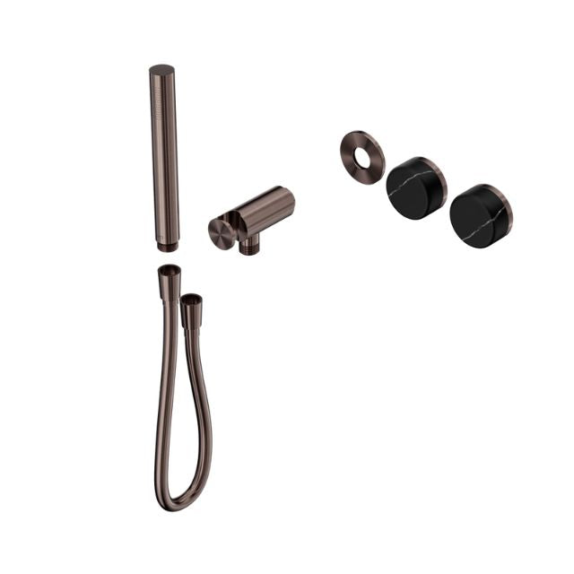 Nero Serenity Progressive Shower System With Marquina Black Handle And Slim Shower Trim Kit Only Brushed Bronze 24E123BZ - The Blue Space