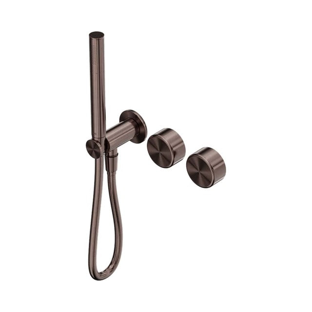 Nero Serenity Progressive Shower System With Metal Handle And Slim Shower Brushed Bronze