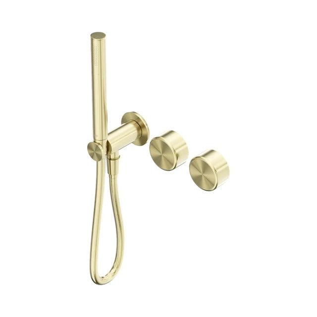 Nero Serenity Progressive Shower System With Metal Handle And Slim Shower Brushed Gold
