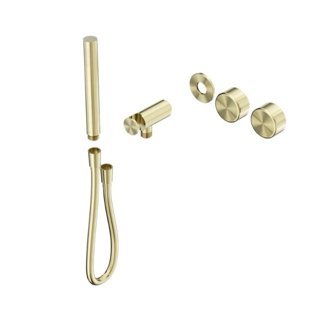 Nero Serenity Progressive Shower System With Metal Handle And Slim Shower Trim Kit Only Brushed Gold 24E096BG - The Blue Space
