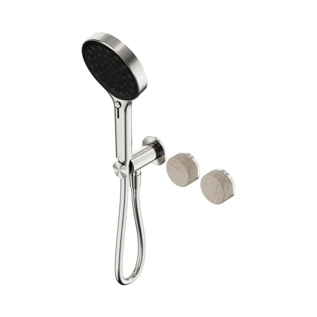 Nero Serenity Progressive Shower System With Rome Travertine Handle And Nero Serenity Hand Shower Brushed Nickel 24E027BN - The Blue Space