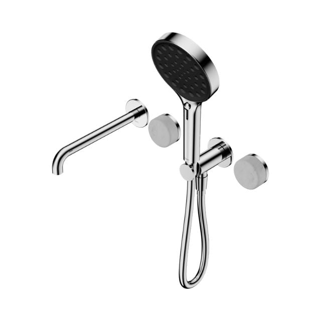 Nero Serenity Progressive Shower System With Spout With Carrara Handle And Serenity Hand Shower Chrome