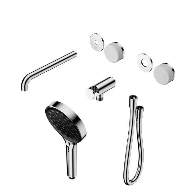 Nero Serenity Progressive Shower System With Spout With Carrara Handle And Nero Serenity Hand Shower Trim Kit Only Chrome 24E085CH - The Blue Space