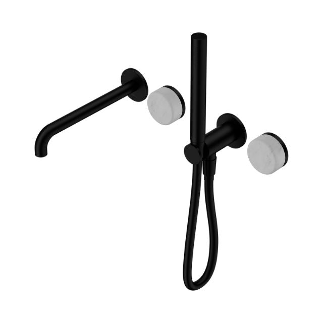 Nero Serenity Progressive Shower System With Spout With Carrara Handle And Slim Shower Matte Black