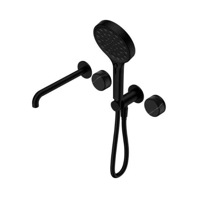Nero Serenity Progressive Shower System With Spout With Marquina Black Handle And Nero Serenity Hand Shower Matte Black 24E130MB - The Blue Space