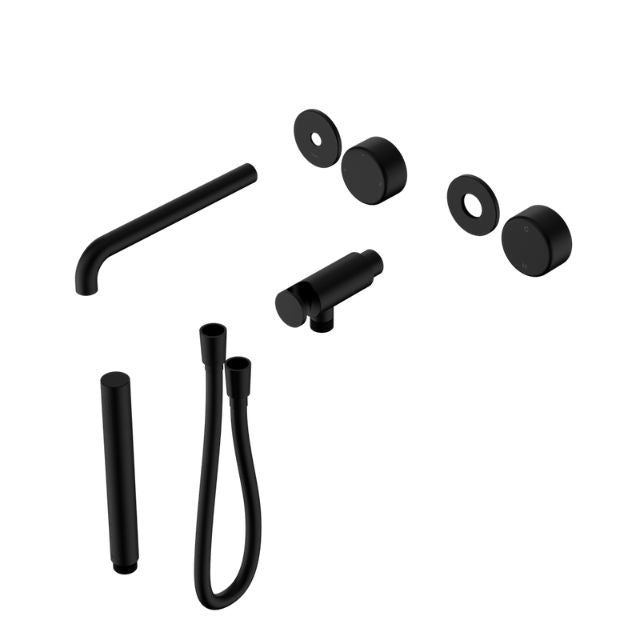 Nero Serenity Progressive Shower System With Spout With Metal Handle And Slim Shower Trim Kit Only Matte Black 24E084MB - The Blue Space