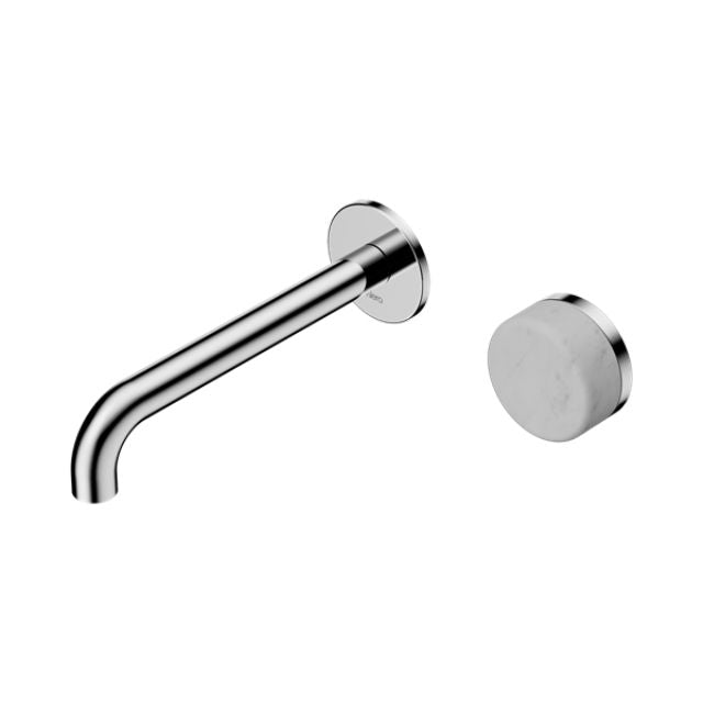 Nero Serenity Progressive Wall Basin Mixer 160mm Spout With Carrara Handle Chrome 24E061CH - The Blue Space