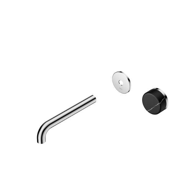 Nero Serenity Progressive Wall Basin Mixer 160mm Spout With Marquina Black Handle Trim Kit Only Chrome 24E125CH - The Blue Space