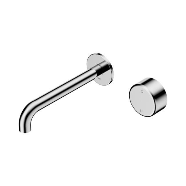 Nero Serenity Progressive Wall Basin Mixer 220mm Spout With Metal Handle Chrome 24E078CH - The Blue Space