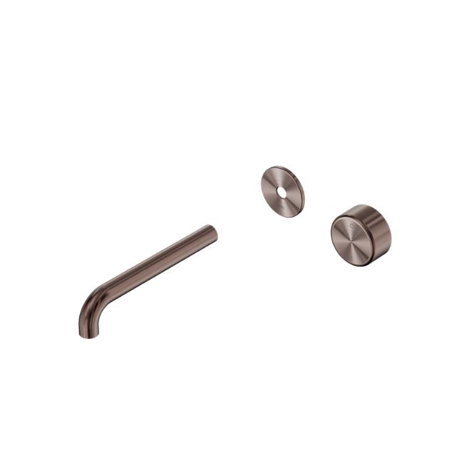 Nero Serenity Progressive Wall Basin Mixer 220mm Spout With Metal Handle Trim Kit Only Brushed Bronze 24E120BZ - The Blue Space