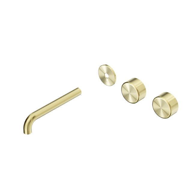 Nero Serenity Wall Basin Set 160mm Offset spout With Metal Handle Trim Kit Only Brushed Gold 24D097BG - The Blue Space