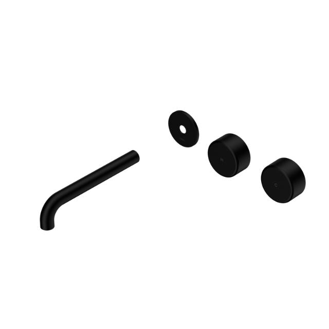 Nero Serenity Wall Basin Set 160mm Offset spout With Metal Handle Trim Kit Only Matte Black 24D097MB - The Blue Space