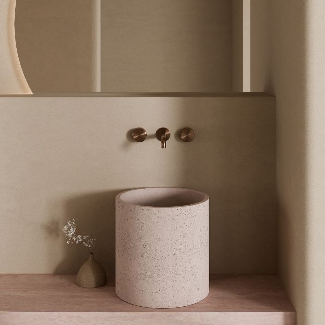 Nero Serenity Wall Basin Set 160mm Spout With Metal Handle Brushed Bronze