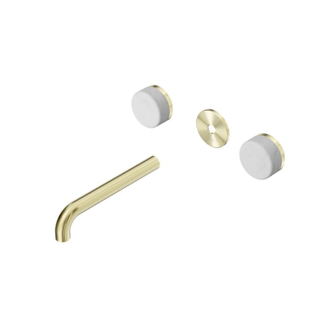Nero Serenity Wall Basin Set 185mm Spout With Carrara Handle Trim Kit Only Brushed Gold 24D080BG - The Blue Space