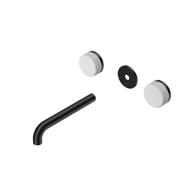 Nero Serenity Wall Basin Set 185mm Spout With Carrara Handle Trim Kit Only Matte Black 24D080MB - The Blue Space
