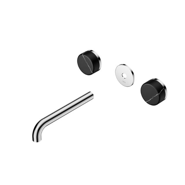 Nero Serenity Wall Basin Set 185mm Spout With Marquina Black Handle Trim Kit Only Chrome 24D111CH - The Blue Space