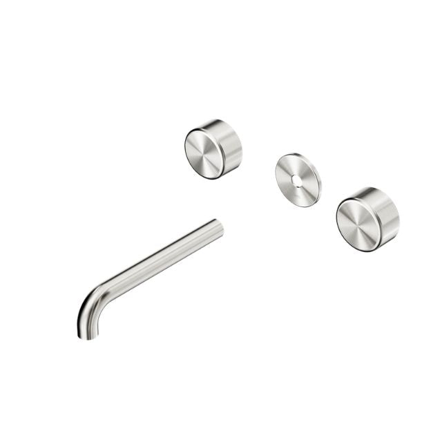 Nero Serenity Wall Basin Set 185mm Spout With Metal Handle Trim Kit Only Brushed Nickel 24D085BN - The Blue Space