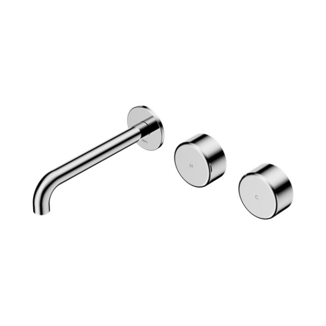 Nero Serenity Wall Basin Set 220mm Offset Spout With Metal Handle Chrome 24D070CH - The Blue Space