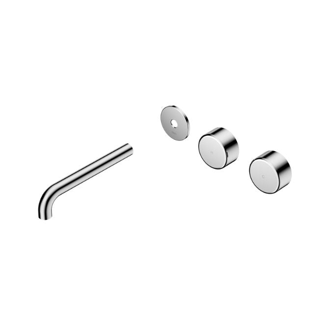 Nero Serenity Wall Basin Set 220mm Offset spout With Metal Handle Trim Kit Only Chrome 24D109CH - The Blue Space