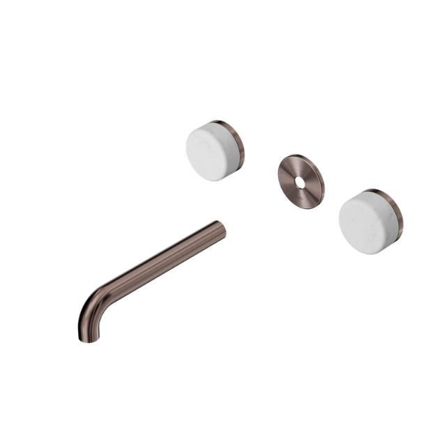 Nero Serenity Wall Basin Set 220mm Spout With Carrara Handle Trim Kit Only Brushed Bronze 24D086BZ - The Blue Space