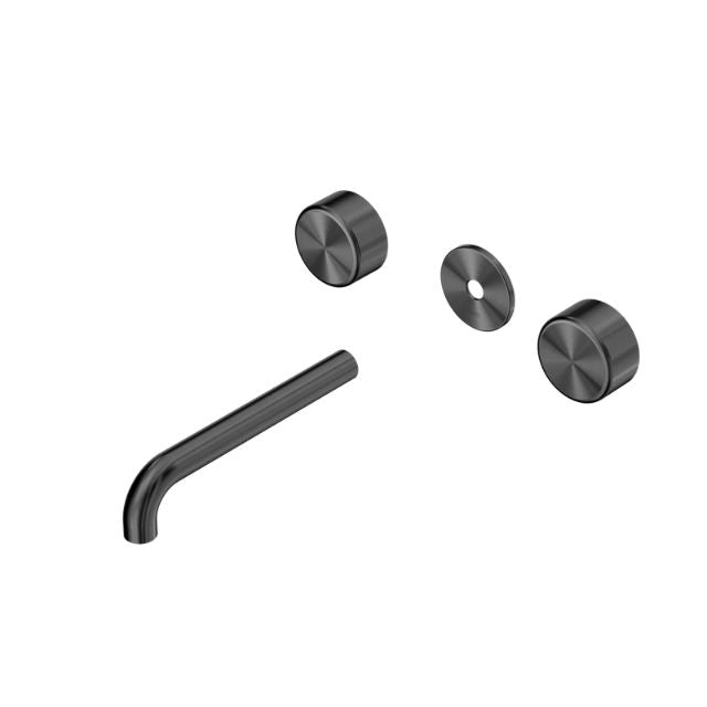Nero Serenity Wall Basin Set 220mm Spout With Metal Handle Trim Kit Only Gun Metal 24D091GM - The Blue Space