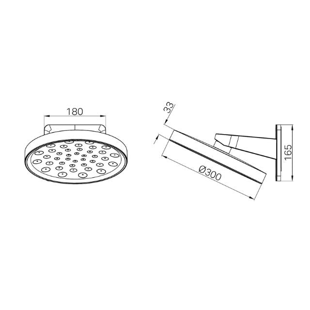 Nero Serenity Wall Shower Head Brushed Bronze