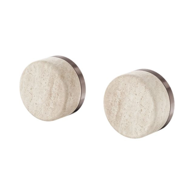 Nero Serenity Wall Top Assembly With Rome Travertine Handle Brushed Bronze