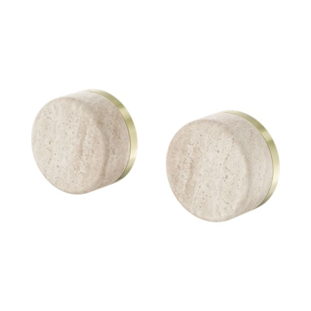 Nero Serenity Wall Top Assembly With Rome Travertine Handle Brushed Gold