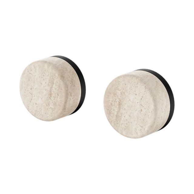Nero Serenity Wall Top Assembly With Rome Travertine Handle Matte Black