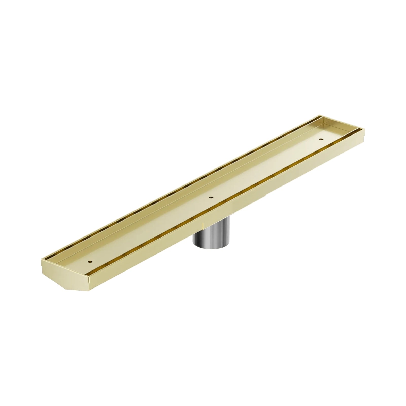 Nero Tile Insert V Channel 600x82mm Floor Grate 50mm Outlet Brushed Gold NRFG006HSBG_KIT - The Blue Space