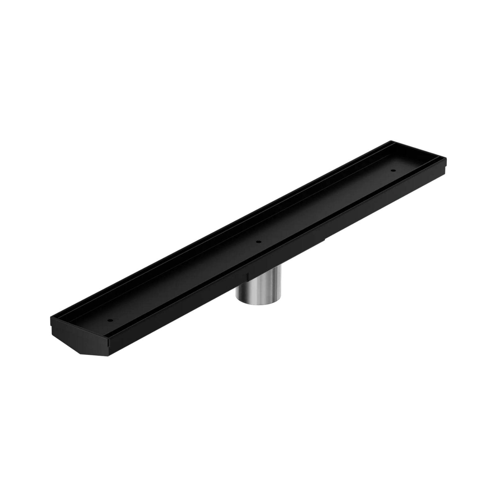 Nero Tile Insert V Channel 600x82mm Floor Grate 50mm Outlet Matte Black NRFG006HSMB_KIT - The Blue Space