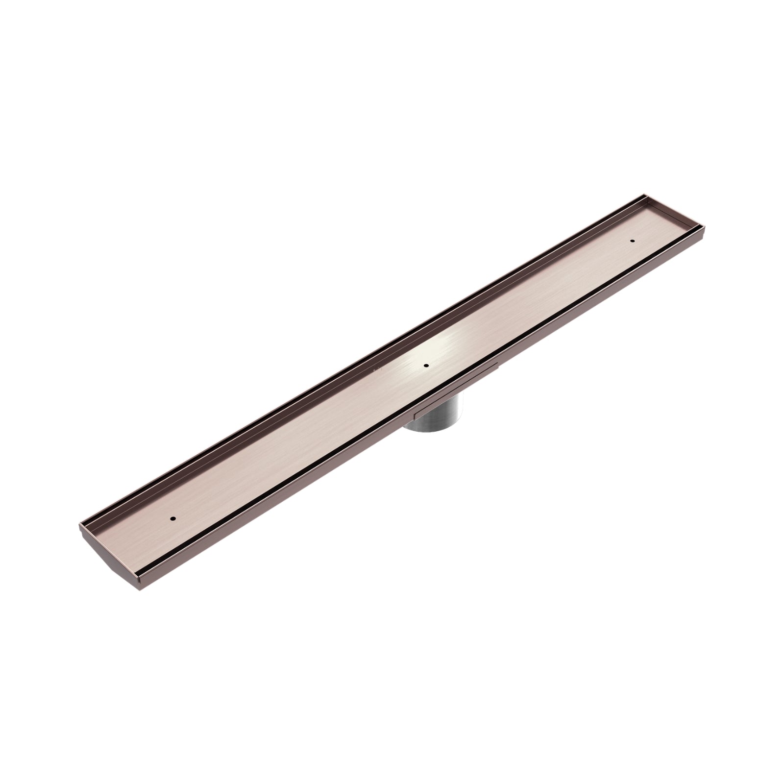 Nero Tile Insert V Channel 800x106mm Floor Grate 80mm Outlet Brushed Bronze NRFG012HSBZ - The Blue Space