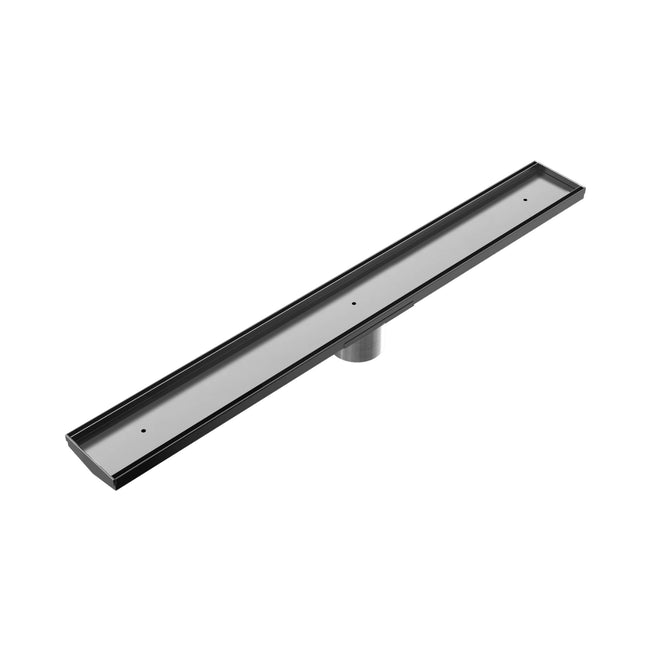 Nero Tile Insert V Channel 800x106mm Floor Grate 90mm Outlet Gun Metal NRFG010HSGM - The Blue Space
